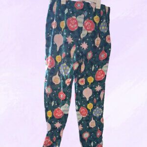 Old Navy Christmas ornament pj pajamas pants holiday spruce in green multicolor
